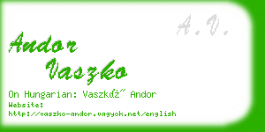 andor vaszko business card